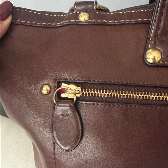 Coach VINTAGE F13757 Dark Brown Leather Shoulder Bag❤️❤️❤️🎀 - Picture 9 of 14